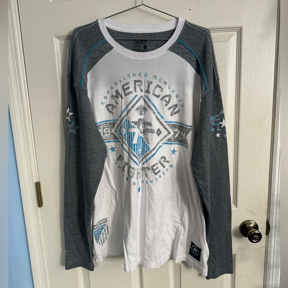 Buckle American Fighter Premium Athletics Long Sleeve Shirt Men’s 3XL Gray